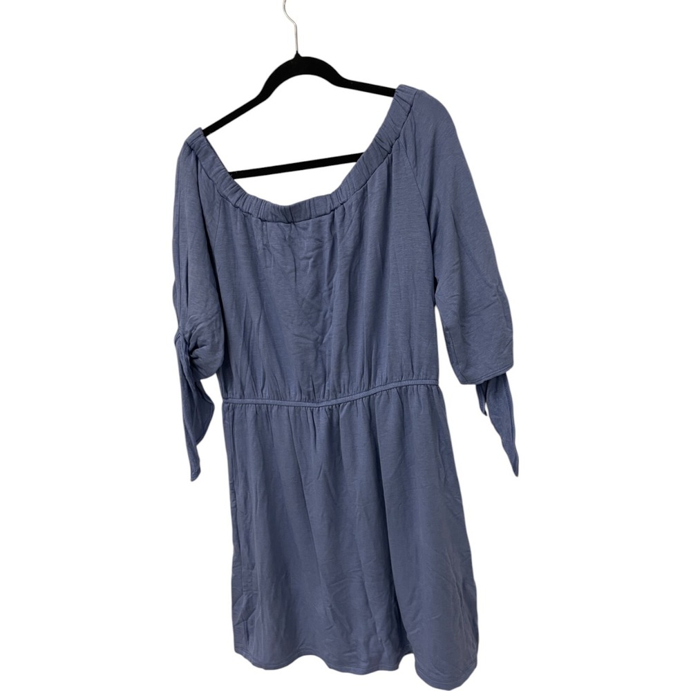The Vanity Room Off Shoulder Dress Womens Size Plus 2X fleece‎ Blue Stretch NWT - Picture 7 of 16